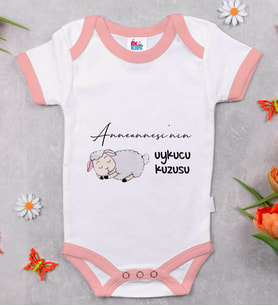 BK Kids Anneannesinin Uykucu Kuzusu Tasarımlı Pembe Bebek Body Zıbın-1