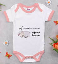 BK Kids Anneannesinin Uykucu Kuzusu Tasarımlı Pembe Bebek Body Zıbın-1