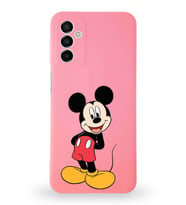 Samsung Galaxy M23 Uyumlu Lansman Kılıf Altı Kapalı İçi Kadife  Mickey Mouse-B Tasarımlı  Kapak (Şeffaf)