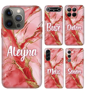 iPhone 7 8 SE 11 12 13 14 15 16 16E 17E Pro Max Plus Air Mini Kılıf YeniSeri Kişiye Özel İsim Yazılı Silikon Kapak Pembe Mermer 32
