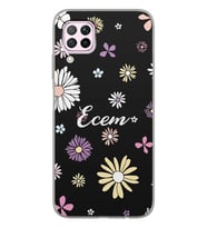 Huawei Candy Floral Tasarımlı Şeffaf Telefon Kılıfı