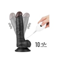 Belden Bağlamalı Titreşimli Ultra Yumuşak Gerçekçi Et Dokulu Realistik Vibratör Dildo 20 CM