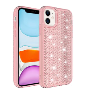 Lexroo iPhone 11 Kılıf Airbagli Parlak Tasarımlı Snow Kılıf - Pembe