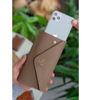 Envelope Telefon ve Bozuk Para Bölmeli Zarf Model Kadın Cüzdan Vizon