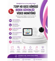 Gece Görüşlü Bebek Kamerası Ninni ve Alarm Özellikli