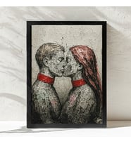 Ezgoola / Love Serisi “Together” Poster / Aşık Çift İllüstrasyonu / Ezgoola Özgün Tasarım / Çerçevesiz Gönderim / Poster / Sevgili Poster