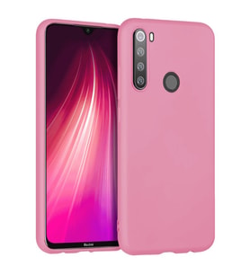Xiaomi Redmi Note 8 İnce Mat Silikon Kılıf Pembe