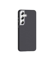 Galaxy S24 FE Kılıf M-safe Şarj Özellikli Karbon Fiber Görünümlü Gros Kapak Siyah