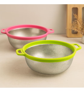 27 cm Metal Süzgeç Plastik Çerçeveli Kulplu