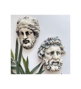 Laocoön'un Efsanesi ve  Atina Kahramanı Eskitme Duvar Heykeli 2'li set, Ev Ofis Duvar Dekoru, Hediye (Çok Renkli)