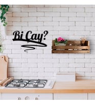 BK Home Dekoratif Doğal Ahşap Raf ve Bi Çay Duvar Süsü-2 (Beyaz)