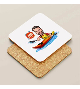 Kişiye Özel Kanocu Erkek Karikatürlü Bardak Altlığı