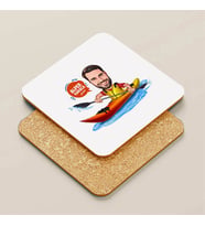Kişiye Özel Kanocu Erkek Karikatürlü Bardak Altlığı