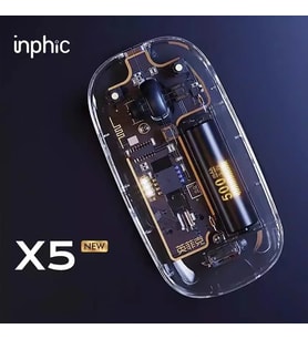 İNPHİC X5 Kablosuz Fare Şarj Edilebilir Sessiz Kullanım 2.4G Transparan USB Mous - OVRLAU4308-2