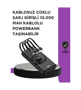 Çoklu Cihaz Uyumu ile Kablolu ve Kablosuz Şarj – Pratik Powerbank