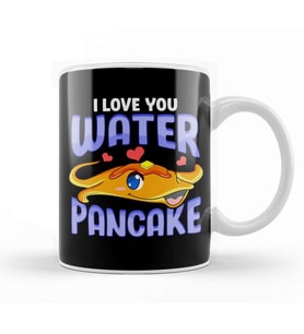 Cute & Funny I Love You Water Pancake Stingray Pun Kupa Bardak Porselen