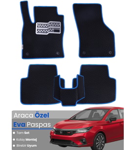 HONDA CİTY (2019-2024) Uyumlu EVA Paspas Tam Set–Araca Özel,Su Geçirmez,Kolay Montaj