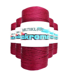 5 Adet Polyester Makrome İpi 1560 Bordo 100 gr