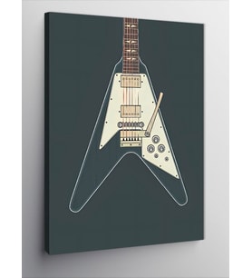 Kanvas Tablo Fly Kasa Elektro Gitar