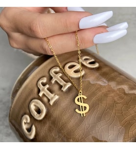 Gümüşcüm Dolar Gümüş Kolye (Gümüş)