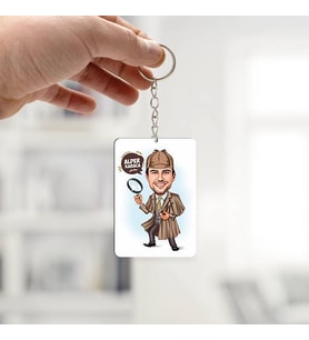 Kişiye Özel Dedektif Erkek Karikatürlü Anahtarlık