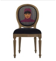 Sandalye 19756 ST Zus2157 HASIR MADALYON Model Resim Siyah Kumaş Kayın Ayak Gri