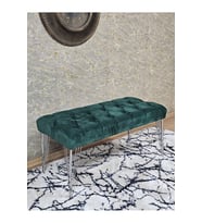 Krom Tel Ayaklı 90 cm Puf Bench - Puf - Bench - Kasalı Oturak - Oturak - Yatak Ucu Puf Yeşil Renk 90 x 40 Boyut/Ebat (Çok Renkli)