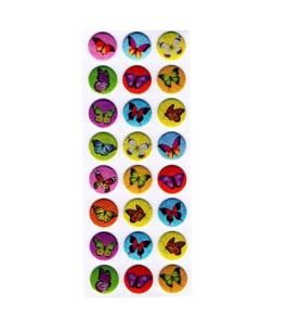 Sticker Kabartmalı Stiker Defter, Planlayıcı Kelebek yuvarlak (cb416) 16x7 cm