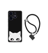 Spark 10 Pro Kılıf Silikon Boyun Askılı İpli Desenli Silikon Pandemi Cat 1729