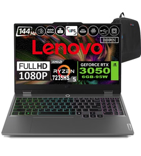 Lenovo Loq 15ARP9 Amd Ryzen 5 7235HS Ddr5 64GB 1tb SSD RTX3050-6GB 300NITS 15.6" 144Hz Fhd Windows 11 Pro Taşınabilir Bilgisayar 83JC000PTRP10 + Zetta Çanta