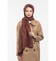 JAKAR Desen Jakarlı Modal Seri Şal Eşarp Askısı ile Birlikte 75x200 cm Taba Laci