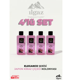 Ilgaz Japon Kiraz Çiçeği Kolonyası 4'lü Set 80 Derece 400 ml Elegance Series