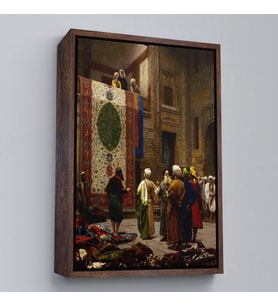Çerçeveli Osman Hamdi Bey'in Halı Tüccarı İsimli Eseri Kanvas Tablo (Beyaz)