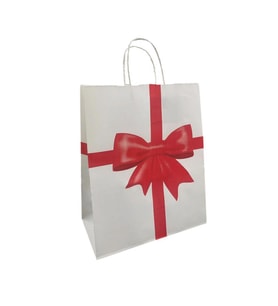 Kraft Burgu Saplı Çanta Fiyonklu 25x31x12cm 250 ADET