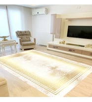 Eliana Home Dijital Baskı Yıkanabilir Kaymaz Taban Salon Halısı Ve Yolluk LNA0833-FNL43 (Sarı)