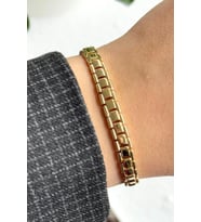 Özel Seri Vintage Zincir Tasarım Kadın Çelik Bileklik Kelepçe