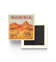 Namibya - Namibia - Paper Cut Art - Baskılı Buzdolap Magneti Kare - 9x9 cm