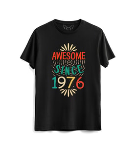 Vintage 1976 Awesome Siyah Tshirt