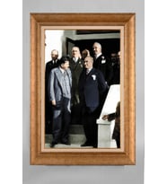 EV İŞYERİ OFİS İÇİN ALTIN ÇERÇEVELİ PASPARTULU ATATÜRK TABLO S134