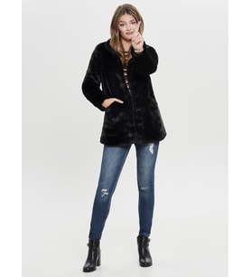 ONLVIDA FAUX FUR COAT OTW (Siyah)
