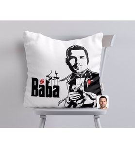 BK Gift Kişiye Özel Godfather Baba Tasarımlı Beyaz Yastık-7