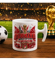 BK Gift Türkiye Taraftar Temalı Dünya Futbol Kupası Tasarımlı Hammer Kupa Bardak-9 Tek Yürek Milli Takım Ruhu