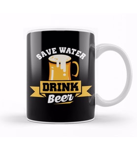 Save Water Drink Beer Funny Beer Drinking Pun Joke Kupa Bardak Porselen