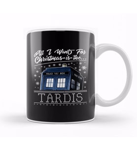 All I Want For Christmas Is The Tardis Kupa Bardak Porselen