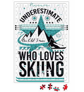 Never Underestimate A Person Who Loves Skiing Puzzle