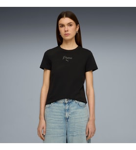 Puma ESS SCRIPT Tee Siyah Kadın T-Shirt 69176001