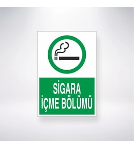 Sigara İçme Bölümü 21x28 Arkası Yapışkanlı Levha