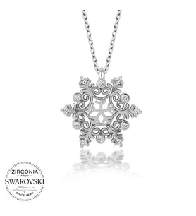 Swarovski Taşlı Gümüş Kartanesi Bayan Kolye