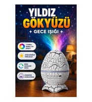 Yıldız Gökyüzü Efektli Çok Modlu Gece Lambası Projektör 7 Renkli Sis ve Lazer Yıldız Modlu