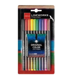 Lineworks Fineliner 10 Renk Kalem Seti 0.5mm 1 Paket 10 Renk Keçe Uçlu Kalem